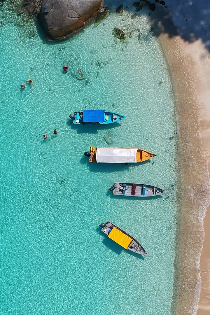 Turquoise sea and white sandy beach
